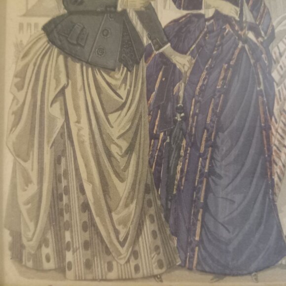 VTG Wood Framed Print Les Modes Parisiennes Peterson's Magazine - Picture 6 of 10